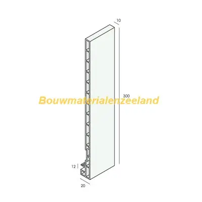 Keralit dakrandpaneel 300mm creme classic nerf 600 cm. lang