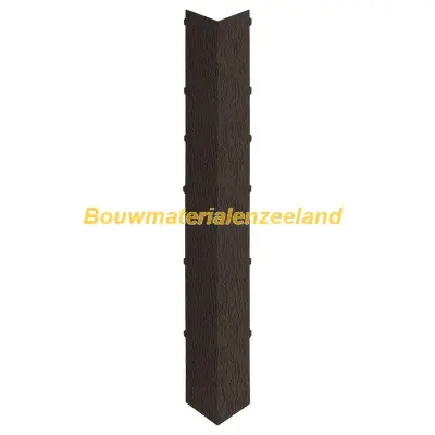 Uitwendig hoekstuk 350mm Keralit dakrand donkerbruin classic nerf