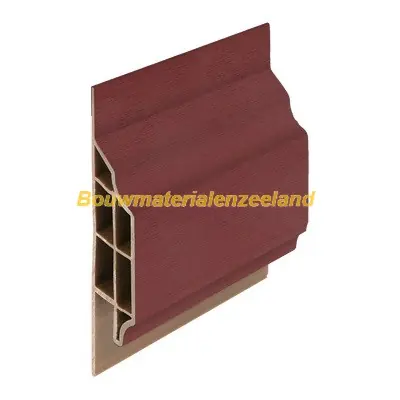 Trim/kraal sierlijst 10mm Keralit dakrand wijnrood classic nerf 600 cm. lang
