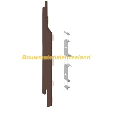 Eindkap+connector links voor 2814 (5st) donker eiken classic nerf