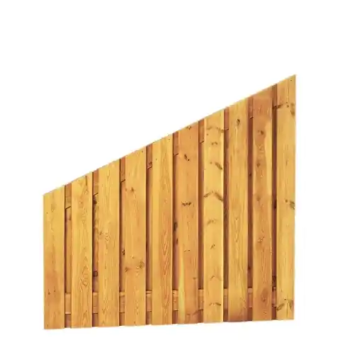 Woodvision Geschaafd plankenscherm grenen 21-planks 17 mm 180x180/90 cm, verticaal recht aflopend