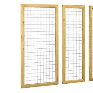 Woodvision Betonijzertrellis met maas 7,5x7,5 cm, in grenen raamwerk 4,4x6,8 cm, 90x180 cm