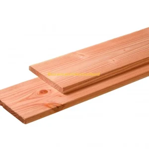 Douglas plank 1 zijde geschaafd, 1 zijde fijnbezaagd 2,8 x 19,5 x 500 cm, kleurloos ge#mpregneerd.