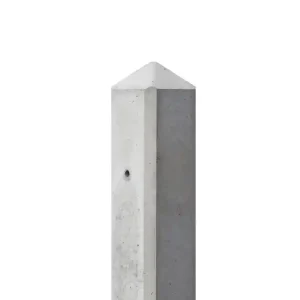 Betonpaal diamantkop 10x10x180 cm wit grijs
