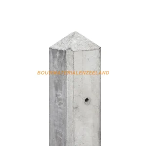 Eindpaal diamantkop 10x10x280 cm wit/grijs
