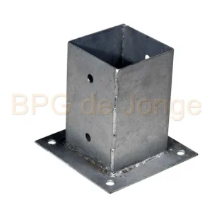 Paalhouder met plaat 71x71x150 mm.