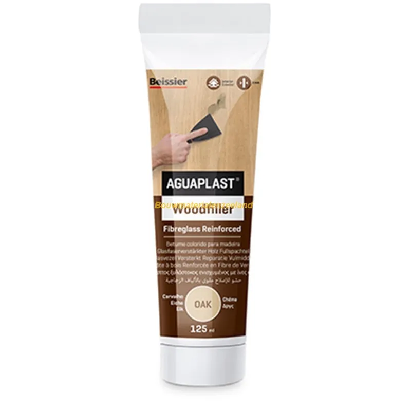 Aguaplast Woodfiller glasvezel versterkt reparatie vulmiddel Eik tube 125 ml