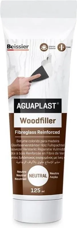 Aguaplast Woodfiller glasvezel versterkt reparatie vulmiddel Rust Eik tube 125 ml