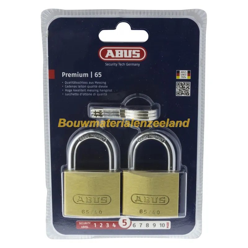 Abus Hangslot 65c gls 40 mm blister 2 st