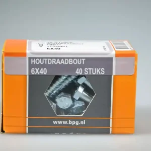 houtdraadbout 6x40 6-kantkop SW-10 verz. DIN571 staal 4.8 ds 40 st