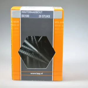 houtdraadbout 8x100 6-kantkop SW-13 verz. DIN571 staal 4.8 ds 20 st