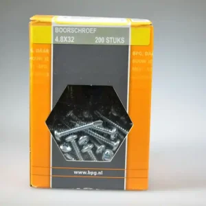 boorschroef 4.8x32 cilinderkop boorpt -2 verz. DIN7504N ds 200 st