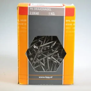 Draadnagel 2.0x40 pl. geruite kop blank staal ds 1 kg
