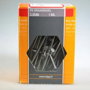 Draadnagel 3.5x80 pl. geruite kop blank staal ds 1 kg