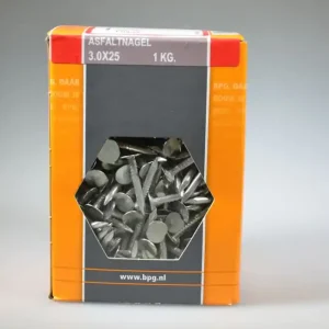 asfaltnagel 3.0x25 pl. kop verz. DIN1160A staal ds 1 kg