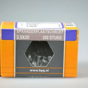 spaanplaatschroef 3.5x20 verz. kop pozidriv voldr neutraal verpakt verz. ds 200 st