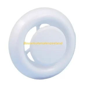 Afzuigventiel diam. 125mm m.klemmen wit