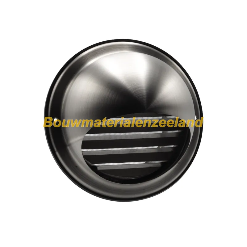 Buitenrooster bol model diam. 125mm, RVS, met gaas