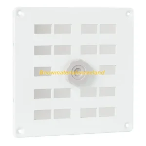 Aluminium schuifrooster 160x160mm met gaas wit