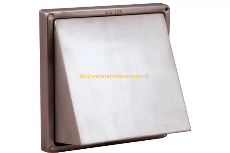 RVS gevelrooster met klep diam. 125mm