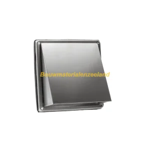RVS gevelrooster met klep diam. 150mm