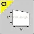 Glaslat C1 meranti komo SKH 80 mu geg. 17x19 mm L=4600 mm 10 st/bdl.