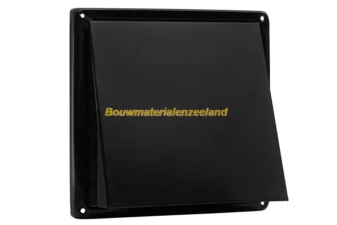 Buitenrooster schuine kap ?150 mm zwart 182 x 182 mm