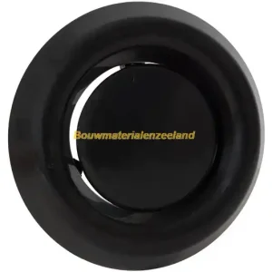 Afzuigventiel diameter ?125 mm met klemmen zwart