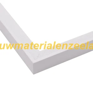 Alu daktrimbuitenhoek 90 gr. 45x45 mm RAL 9010 gemoffeld