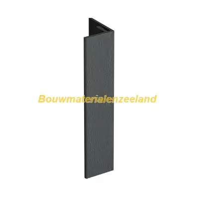 Verlengd eindprofiel 17x44mm Keralit Antraciet classic nerf, lengte 400 cm