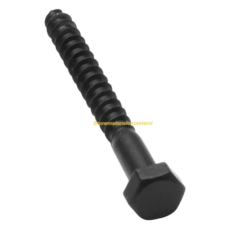 QlinQ Blackline houtdraadbout DIN 571 6x 40 4.8 zwart gecoat