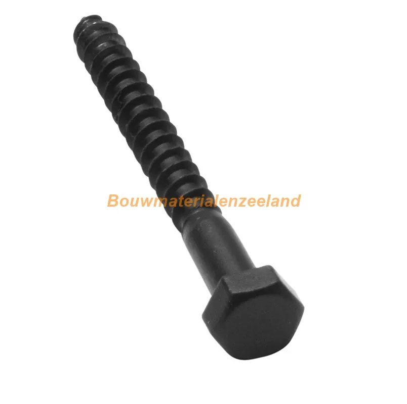 QlinQ Blackline houtdraadbout DIN 571 8x60 4.8 zwart gecoat