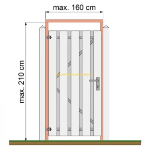 Tuindeurkozijn douglas met aanslaglat, max. 160cm breed
