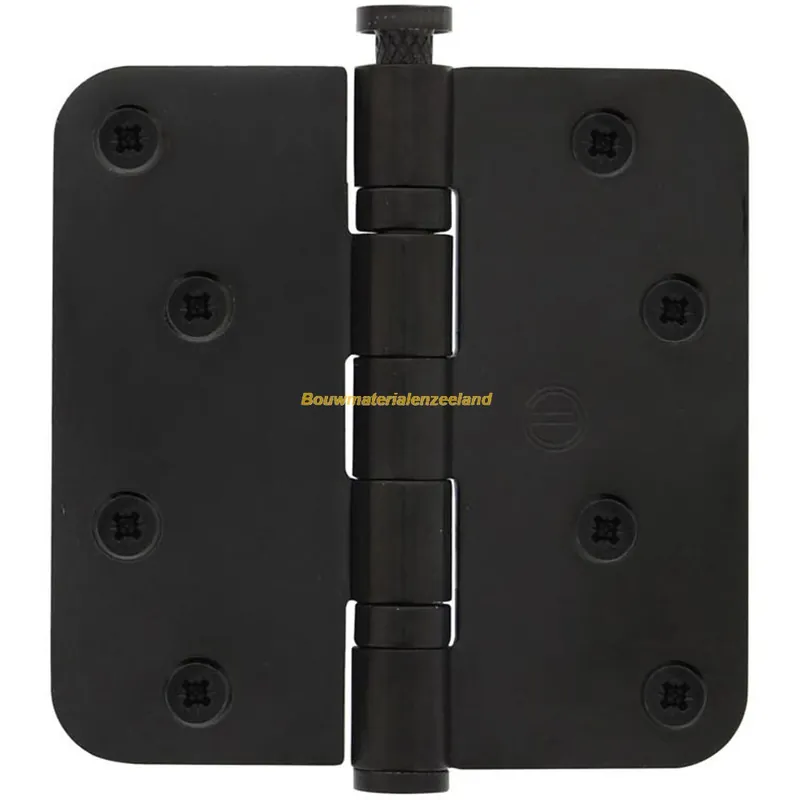 Kogellagerscharnier afgerond 3.5" 89x89x2.5 zwart