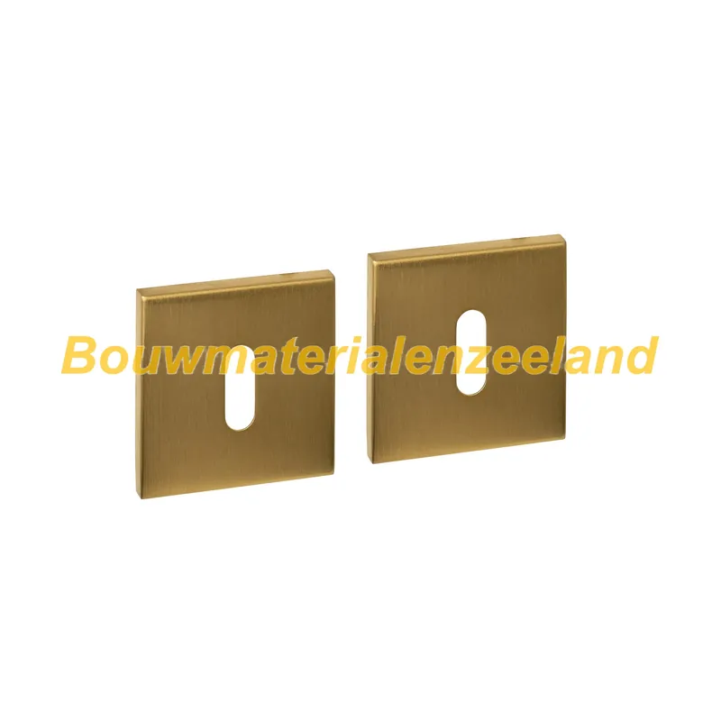 Sleutelrozetten verdekt 53x53x6mm PVD messing mat