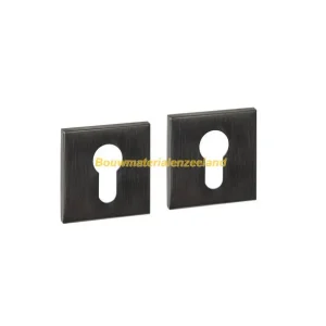 Cilinderrozetten verdekt 53x53x6mm PVD antraciet