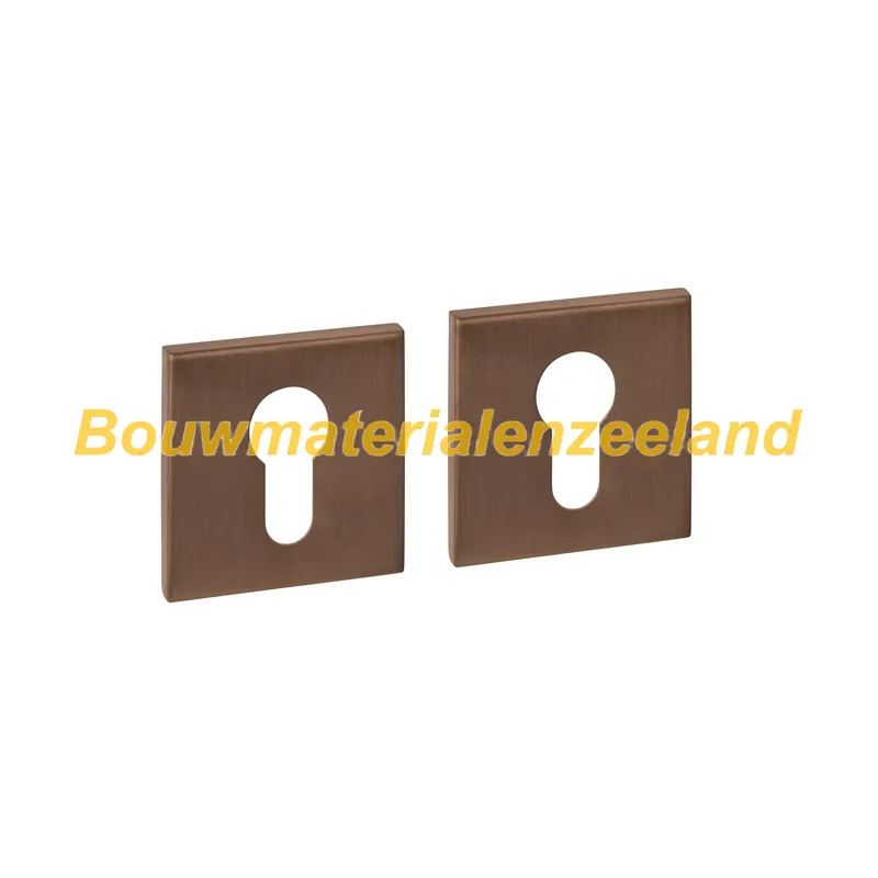 Cilinderrozetten verdekt 53x53x6mm PVD brons