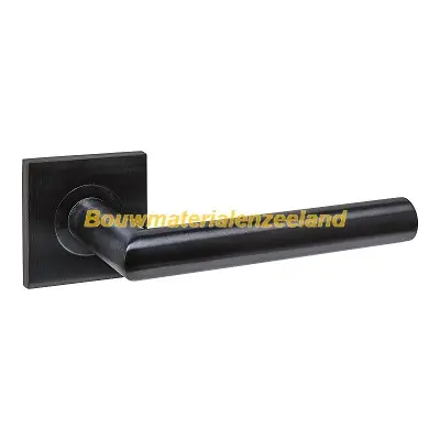 Deurkruk Q 04 op rozet verdekt 53x53x6mm PVD zwart