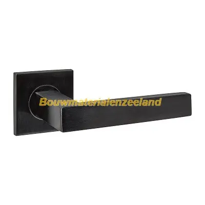Deurkruk Q 05 op rozet verdekt 53x53x6mm PVD zwart