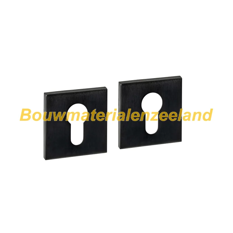Cilinderrozetten verdekt 53x53x6mm PVD zwart