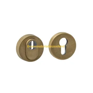 SKG3 veiligheidsrozetten rond verdekt ?52x12mm profielcilindergat met kerntrekbeveiliging PVD messing getrommeld
