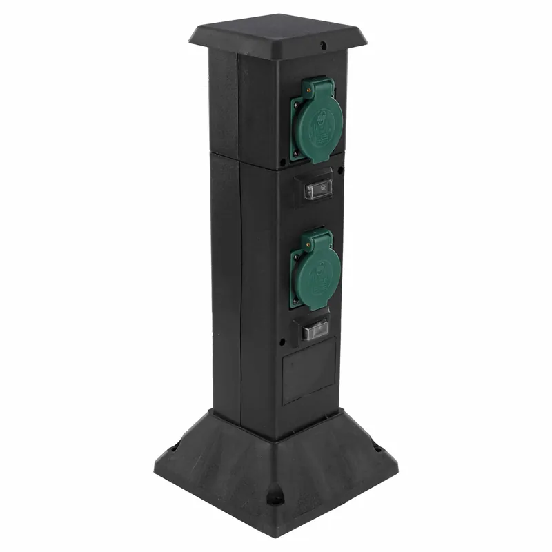 Q-Link tuinpaal Met lamp – 2 x stopcontact