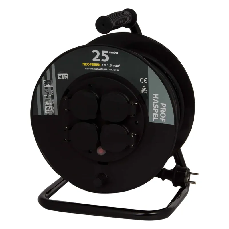Q-Link kabelhaspel prof – randaarde – spatwaterdicht (IP44)
