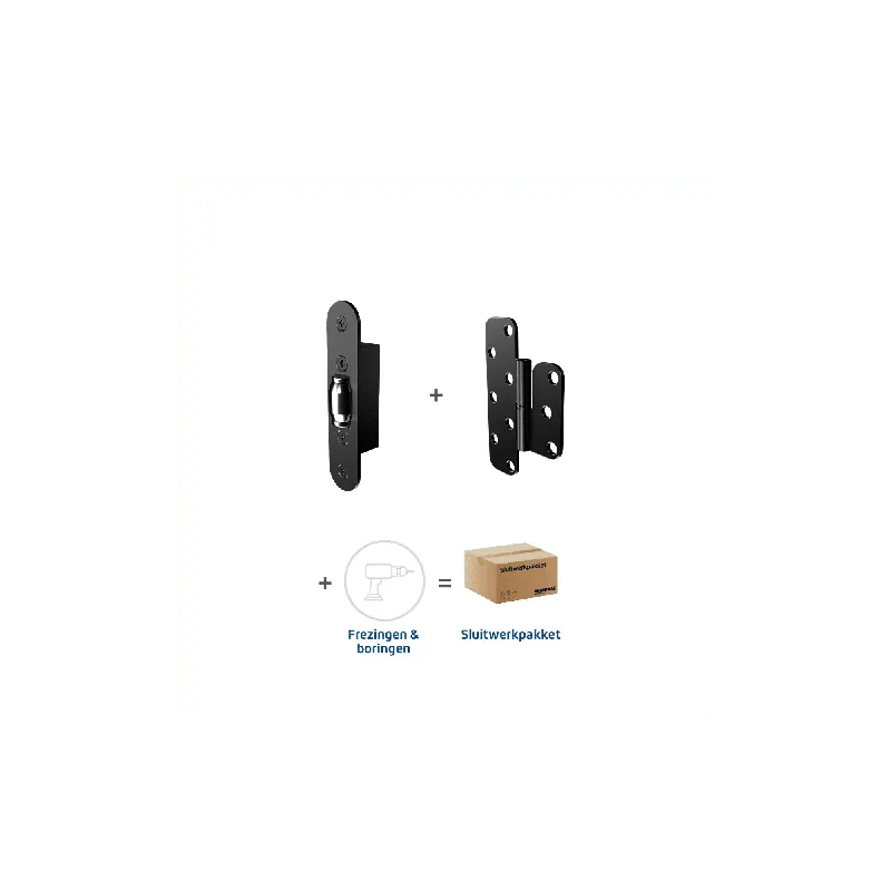 SSL XS Scharnierset Rechts Zwart – Incl. frezing