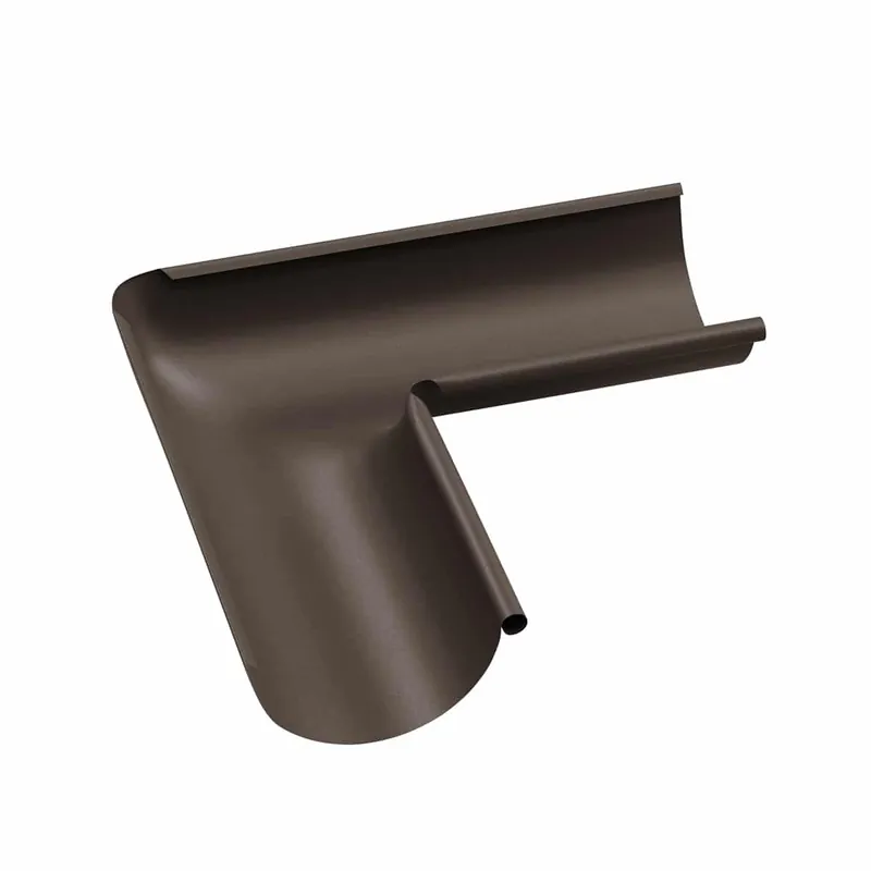 BILKA MAT Binnenhoek dakgoot| 125mm | RAL 8019 Grijsbruin | Tweezijdig mat gecoat
