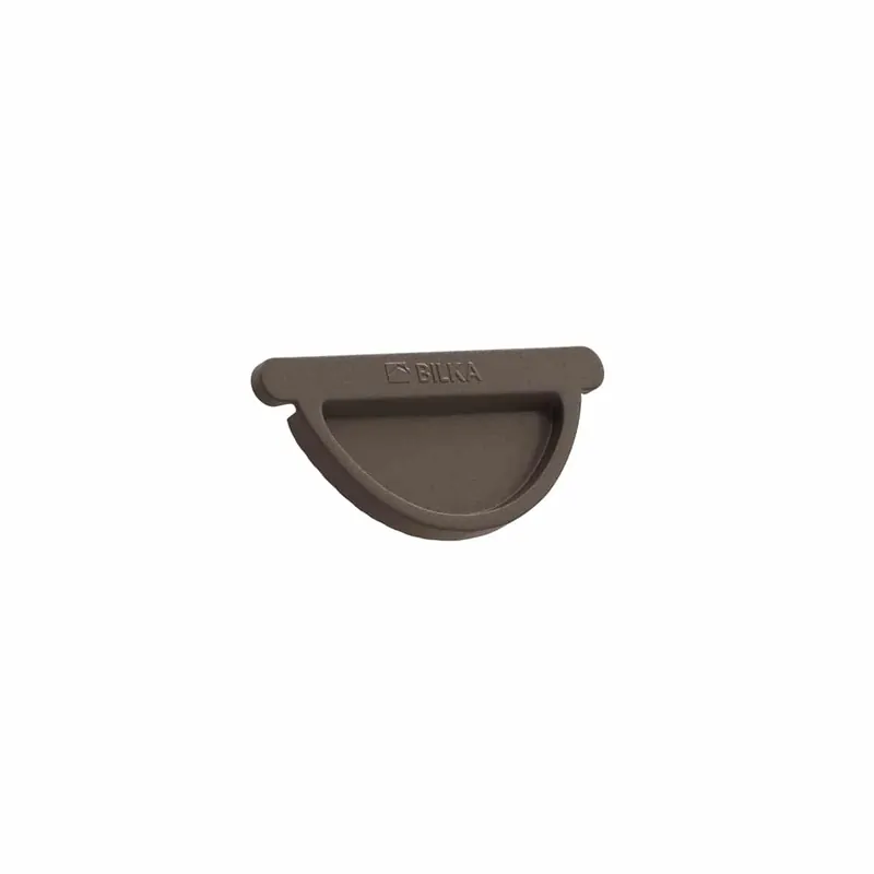 BILKA MAT Eindkap dakgoot | 125mm | RAL 8019 Grijsbruin | Tweezijdig mat gecoat