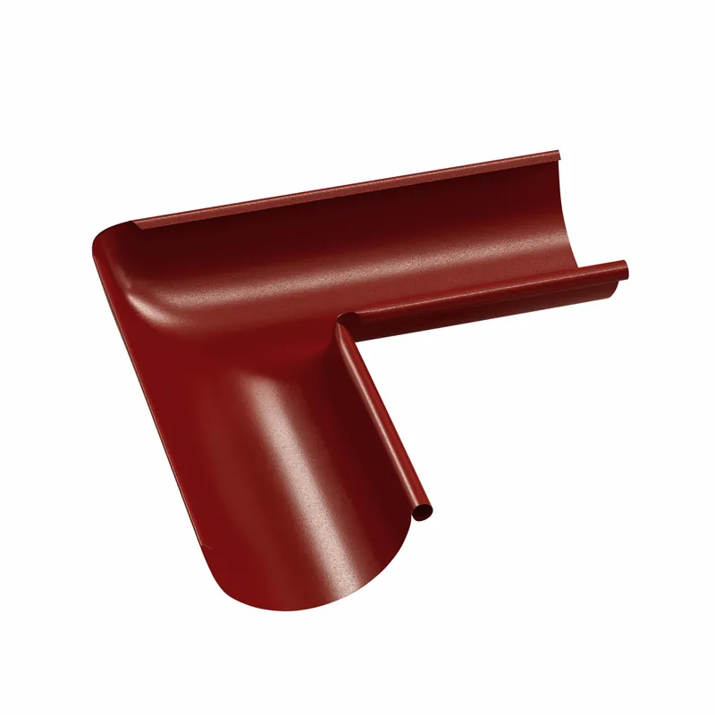 BILKA GLOSSY Binnenhoek dakgoot | 125mm | RAL 3009 Roestrood | Tweezijdig glossy gecoat