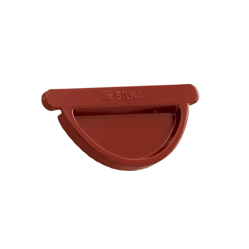 BILKA GLOSSY Eindkap dakgoot | 125mm | RAL 3009 Roestrood | Tweezijdig glossy gecoat