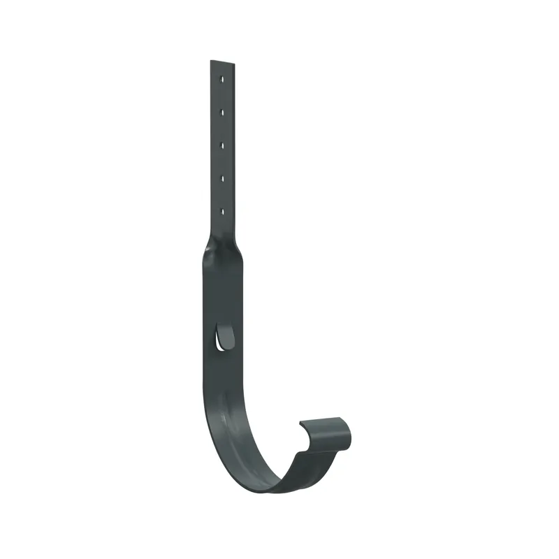BILKA GLOSSY Goothaak gedraaid | 150mm | RAL 7011 Grijs | Tweezijdig glossy gecoat