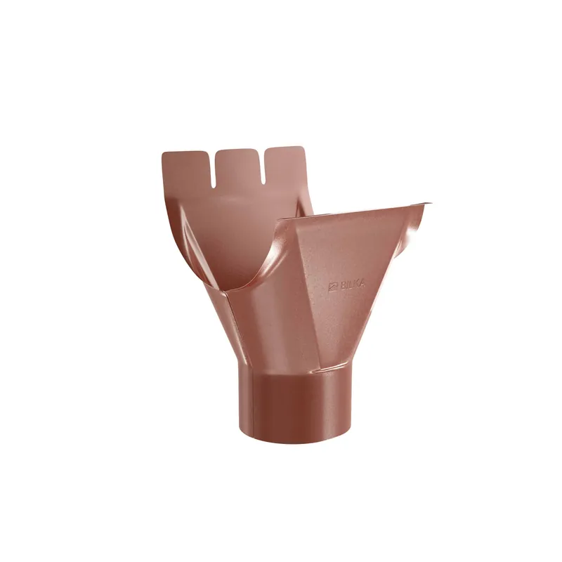BILKA GLOSSY Gootuitloop | 125/90mm | RAL 8004 Koperbruin | Tweezijdig glossy gecoat